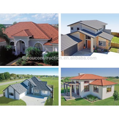 2016 new roman design low price villa building material stone coated metal roof tile /nigeria building roof material